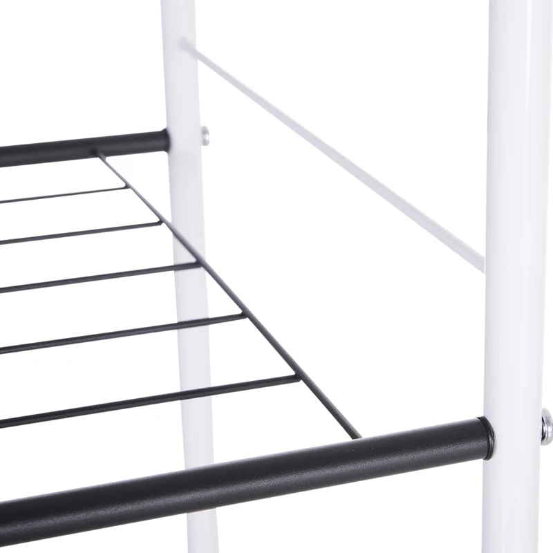 HOMCOM® Wieszak Stojak na Ubrania Garderoba Regał Szafa Metal Biały 122 x 42,5 x 151 cm