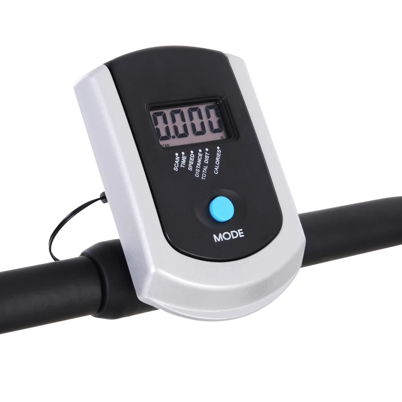 HOMCOM® BIEŻNIA NIEELEKTRYCZNA WYŚWIETLACZ LCD 3 STOPNIE POCHYLENIA SKŁADANA stal 123 X 58,5 X 115-140 cm