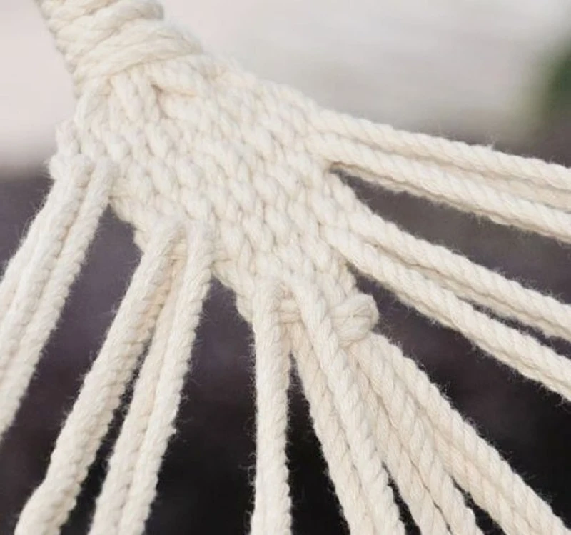 Duży hamak rodzinny 200x100cm huśtawka 150kg kremowy Outsunny