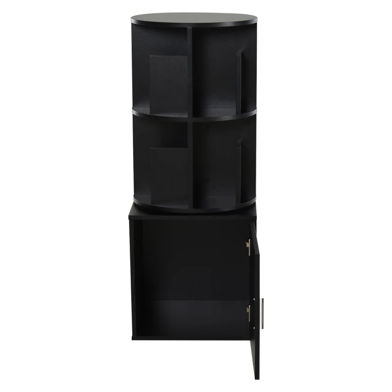 Regał na książki Regał 2 w 1 Regał obrotowy obrót o 360° zdejmowany czarny