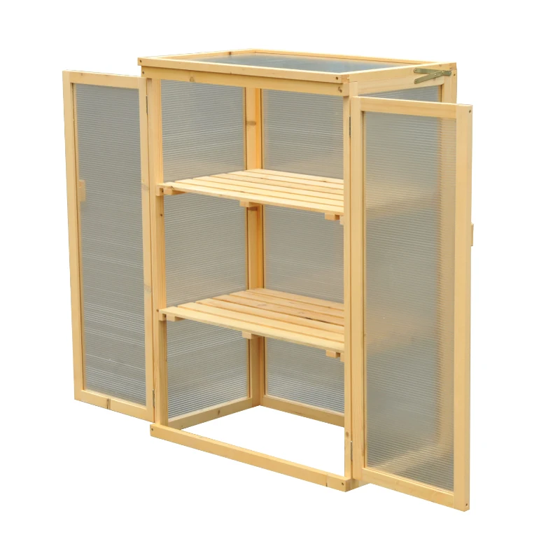 Outsunny STELAŻ SZAFKA NA ROŚLINY drewniana