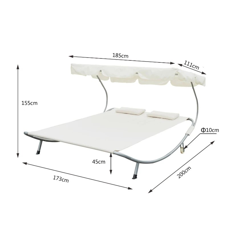 Outsunny PODWÓJNA LEŻANKA LEŻAK HAMAK