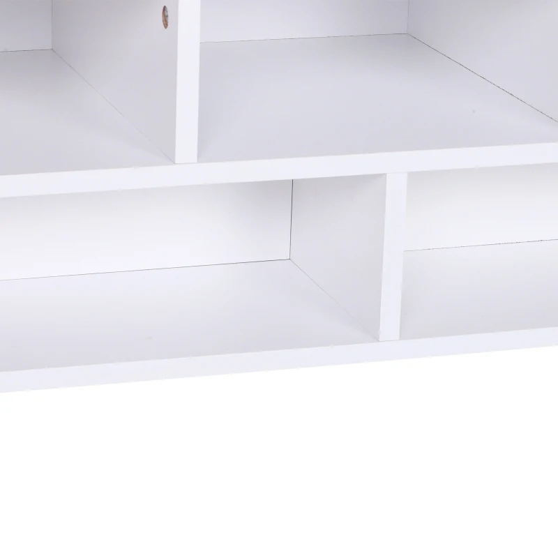 HOMCOM® STOLIK KAWOWY DO SALONU 12 PÓŁEK drewno biały 70 x 70 x 29 cm