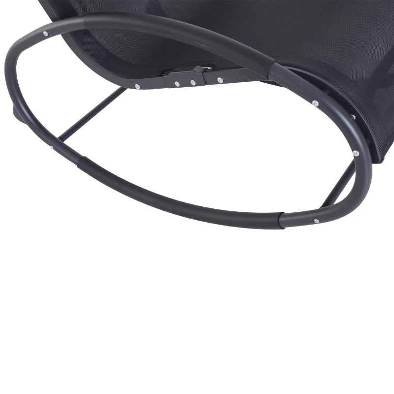 Outsunny® FOTEL BUJANY LEŻAK OGRODOWY Z ZAGŁÓWKIEM aluminium czarny do 120 kg 113 x 63 x 84 cm