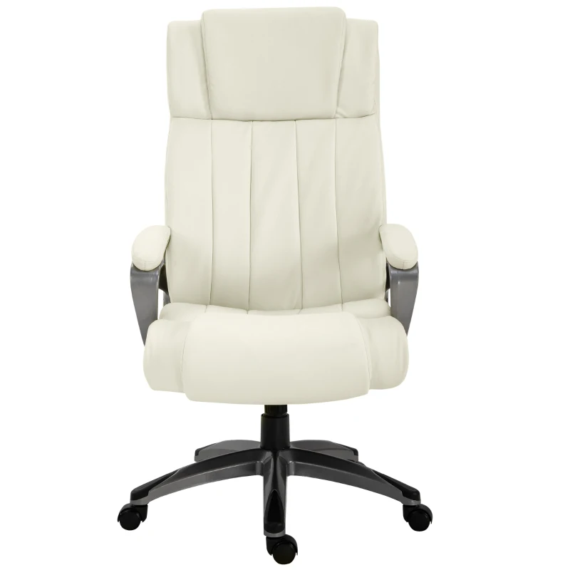 Krzesło biurowe z funkcją masażu krzesło obrotowe fotel biurowy z regulacją wysokości fotel do masażu kremowobiały