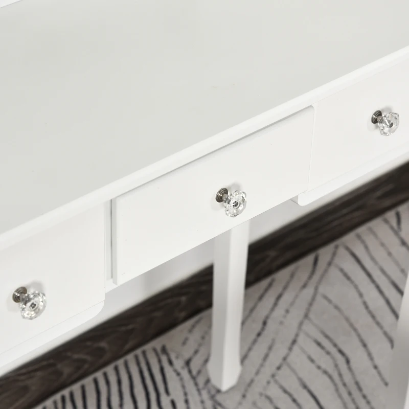 Toaletka stolik na kosmetyki z taboretem lustrem i 5 szufladkami kolor biały