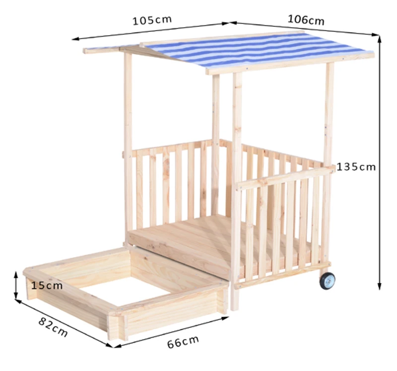 HOMCOM PIASKOWNICA DOMEK PLAC ZABAW z dachem