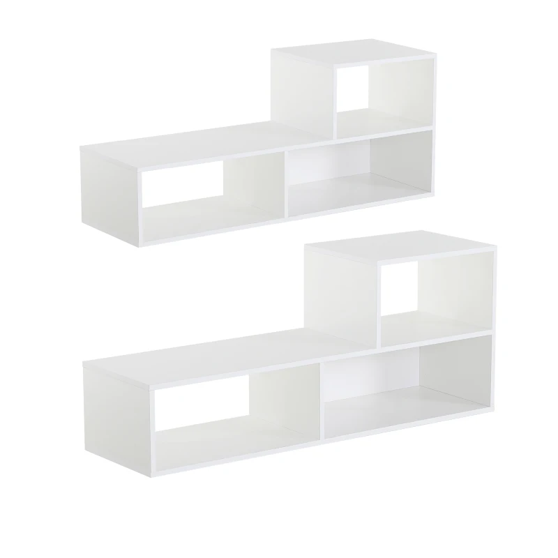 HOMCOM® REGAŁ NA KSIĄŻKI STOJĄCY NA AKTA 2-CZĘŚCIOWY DO BIURA MDF biały 120 x 35 x 50 cm