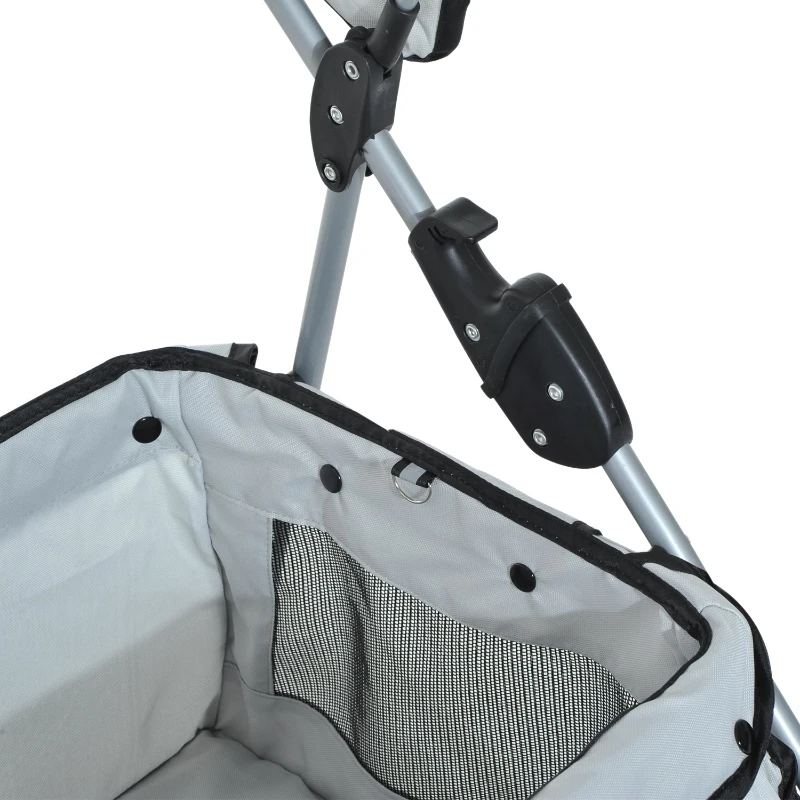 PawHut WÓZEK SPACEROWY DLA PSA szary