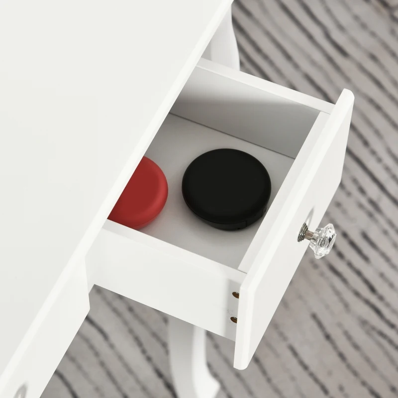 Toaletka stolik na kosmetyki z taboretem lustrem i 5 szufladkami kolor biały