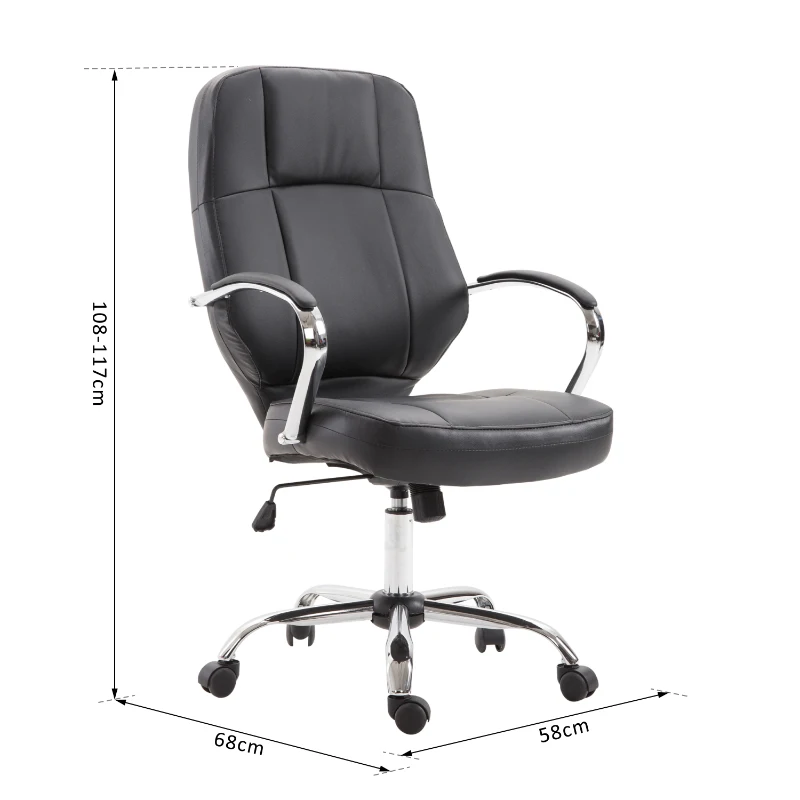 Vinsetto FOTEL BIUROWY ERGONOMICZNY FOTEL SZEFA EKOSKÓRA czarny