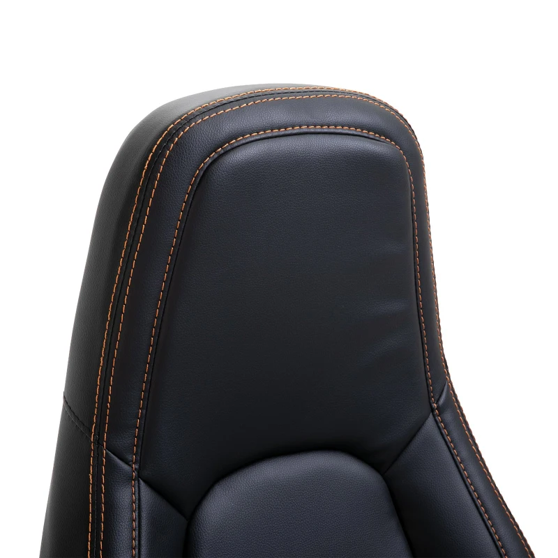 Vinsetto® Fotel Biurowy Komputerowy Regulacja Wysokości Funkcja Kołysania Obrotowy 360° PU Kawowy 64 X 63 X 117-124 cm