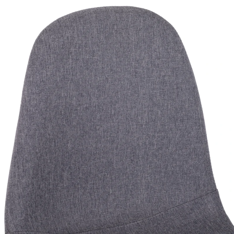 HOMCOM® ZESTAW 2 KRZESEŁ DO JADALNI KRZESŁA DO KUCHNI Z OPARCIEM FOTEL TAPICEROWANY metalowe nogi szary 54 x 44,5 x 86 cm