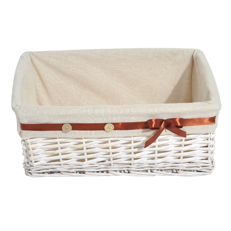 HOMCOM KOSZE WIKLINOWE ZESTAW 3SZT. biały