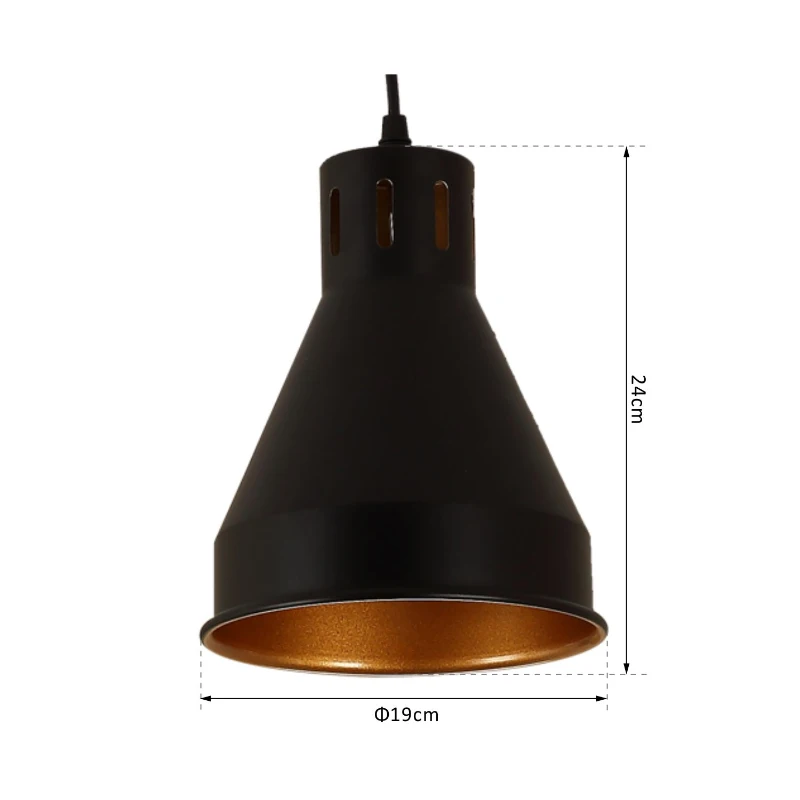 HOMCOM LAMPA SUFITOWA WISZĄCA Ф19CM E27 METAL czarna