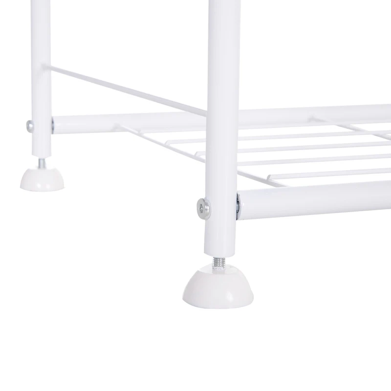 HOMCOM® Wieszak Stojak na Ubrania Garderoba Regał Szafa Metal Biały 122 x 42,5 x 151 cm