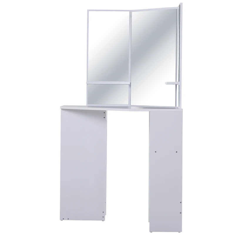 HOMCOM® Toaletka z 3 Lustrami i 5 Szufladami Płyta Wiórowa Biała