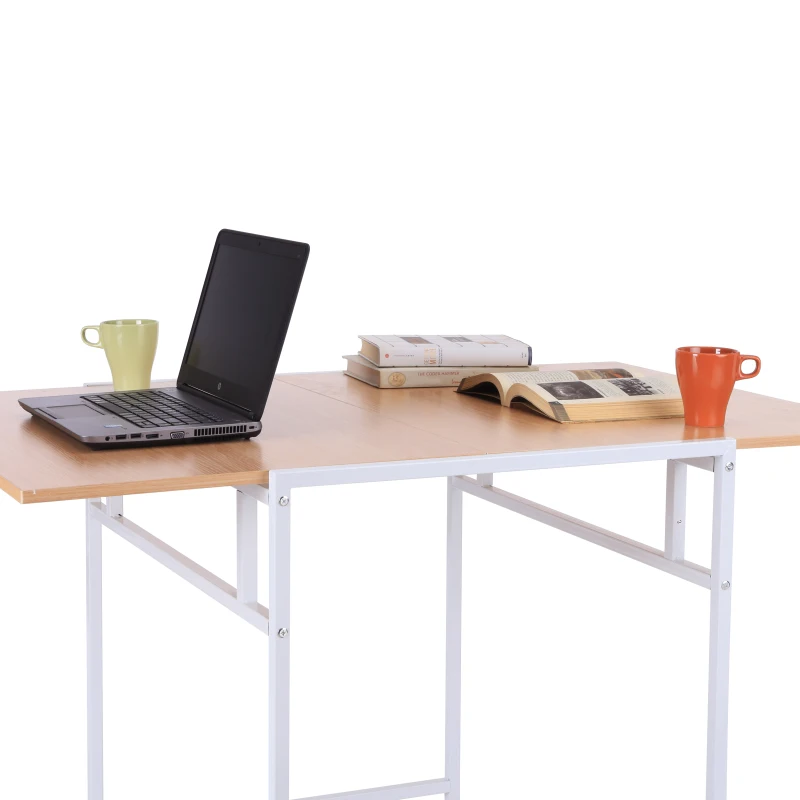 HOMCOM® STÓŁ SKŁADANY BIURKO 2 w 1 Płyta MDF Buk