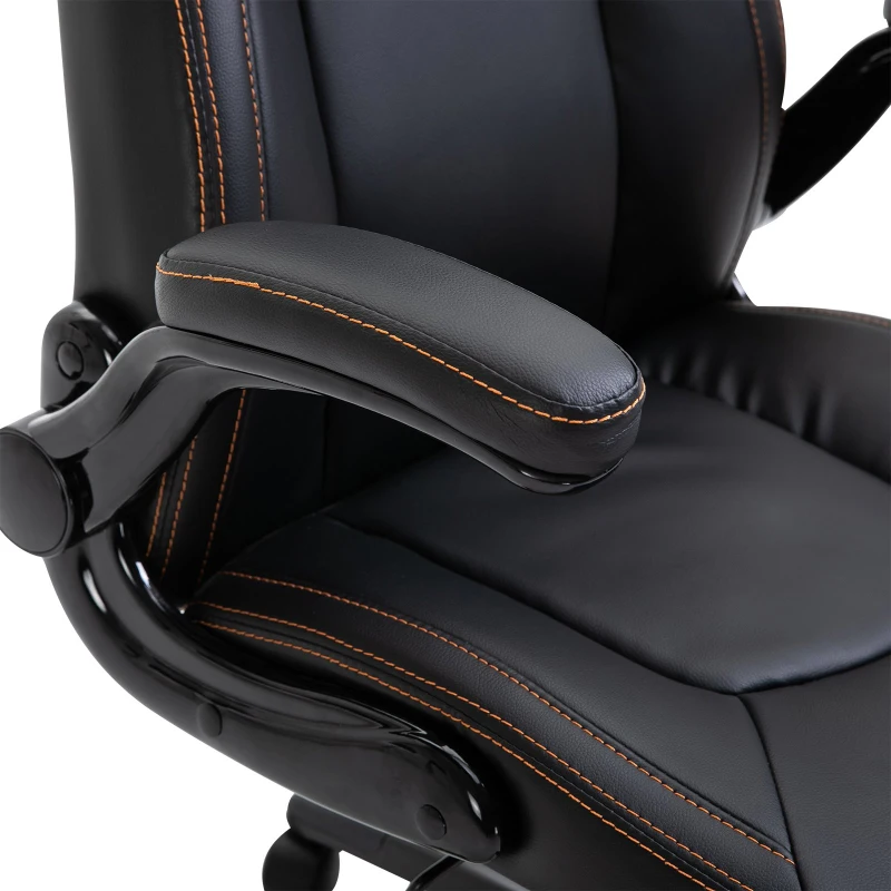 Vinsetto® Fotel Biurowy Komputerowy Regulacja Wysokości Funkcja Kołysania Obrotowy 360° PU Kawowy 64 X 63 X 117-124 cm