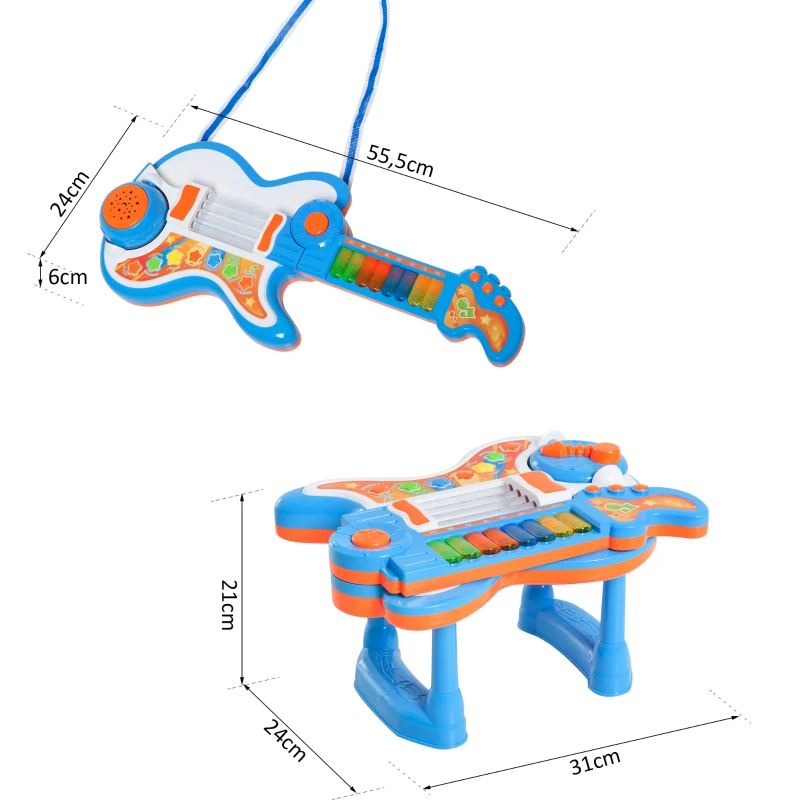 HOMCOM® 4 w 1 GITARA PIANINO BĘBEN INSTRUMENT MUZYCZNY