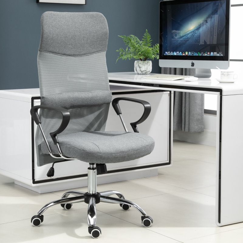 krzesło biurowe fotel gamingowy ergonomiczne krzesło obrotowe krzesło do biurka len szary
