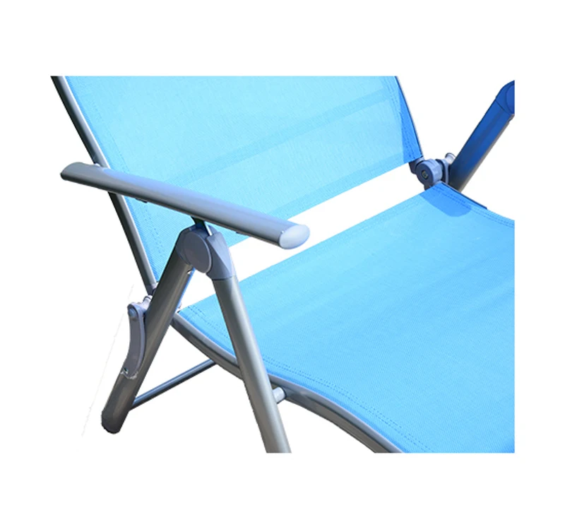 Outsunny LEŻAK OGRODOWY Z PODGŁÓWKIEM SKŁADANY niebieski