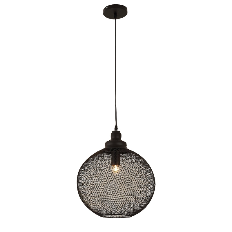HOMCOM LAMPA WISZĄCA KULA SIATKA Ф35CM E27 METAL czarna