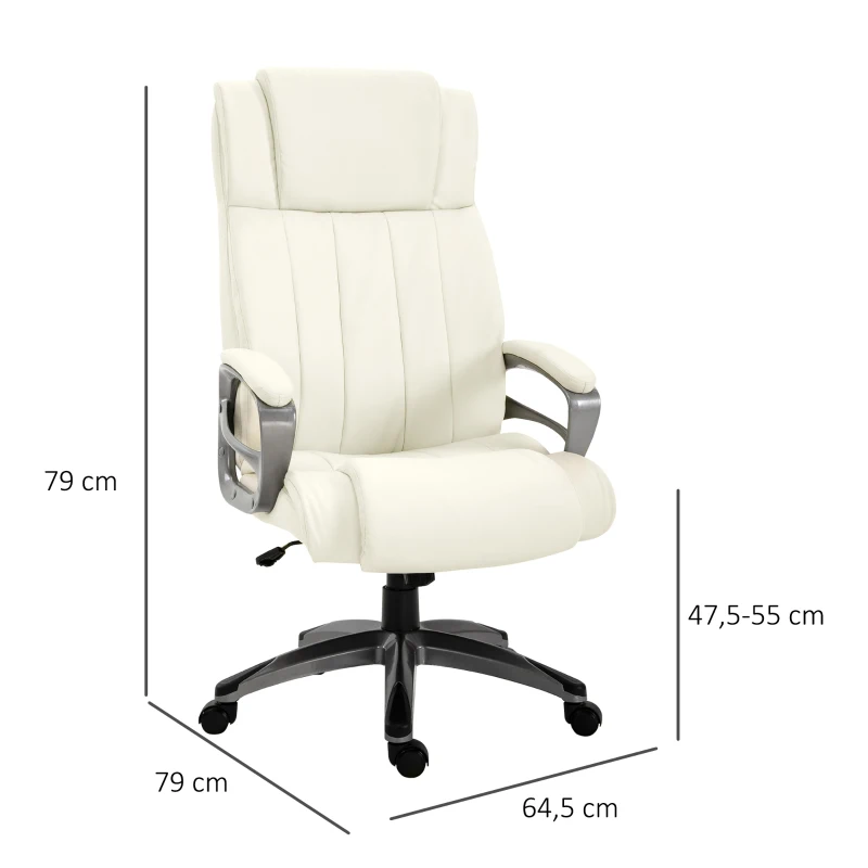 Krzesło biurowe z funkcją masażu krzesło obrotowe fotel biurowy z regulacją wysokości fotel do masażu kremowobiały