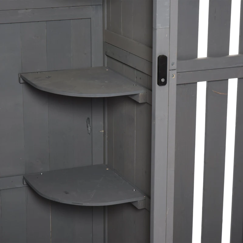 Szopa ogrodowa Duża szafka narzędziowa Altana ogrodowa Drewno Jodłowe Szary Czarny Outsunny®