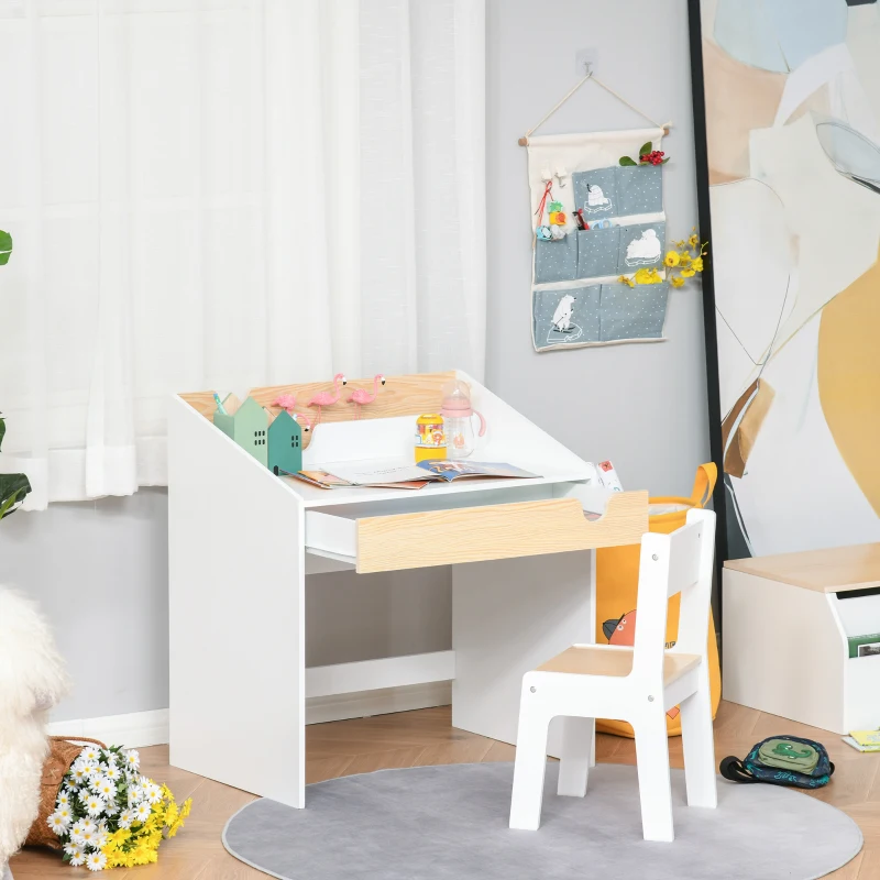 2-częściowy zestaw dla dzieci ze stolikiem krzesło na 6–10 lat MDF 70x50x75 cm