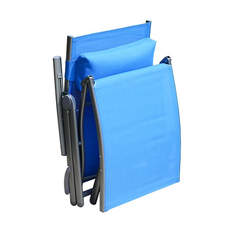 Outsunny LEŻAK OGRODOWY Z PODGŁÓWKIEM SKŁADANY niebieski