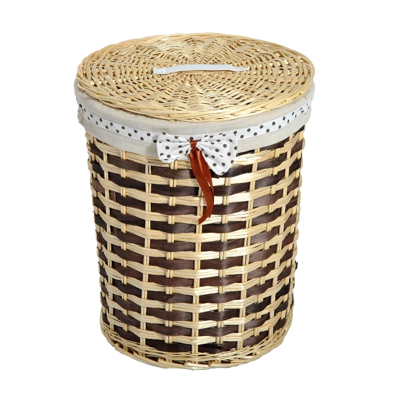 HOMCOM KOSZE WIKLINOWE ZESTAW 3 SZT. POKRYWA