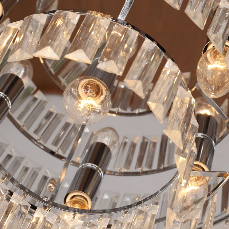 HOMCOM® LAMPA SUFITOWA ŻYRANDOL kryształowy światło 7xE14 40W metal