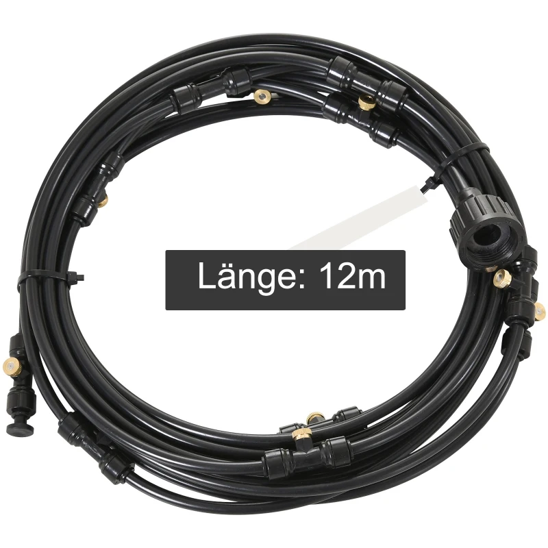 Outsunny® System Nawadniania Chłodzenia Mgiełką Natryskową Outdoor Mosiądz Nawadnianie Kropelkowe