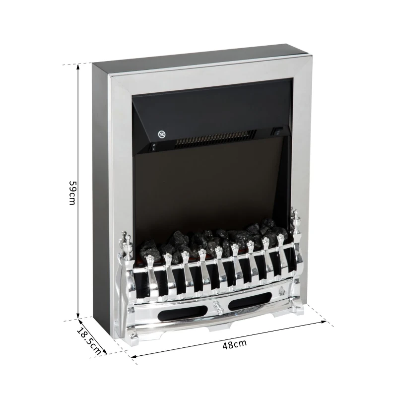 HOMCOM KOMINEK ELEKTRYCZNY 1000/2000 W srebrny