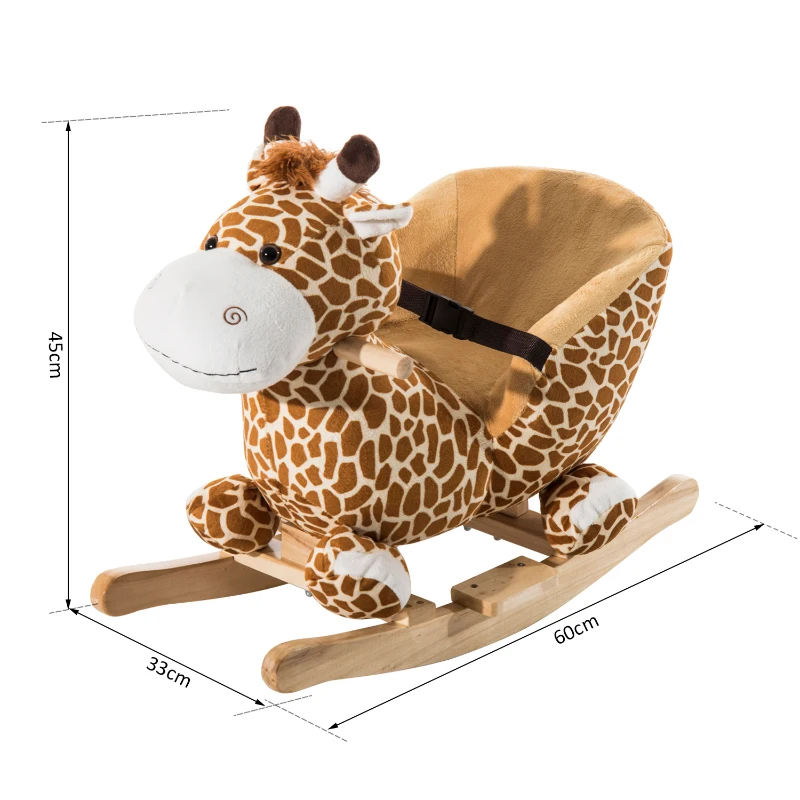 HOMCOM KONIK NA BIEGUNACH PLUSZOWY ŻYRAFA