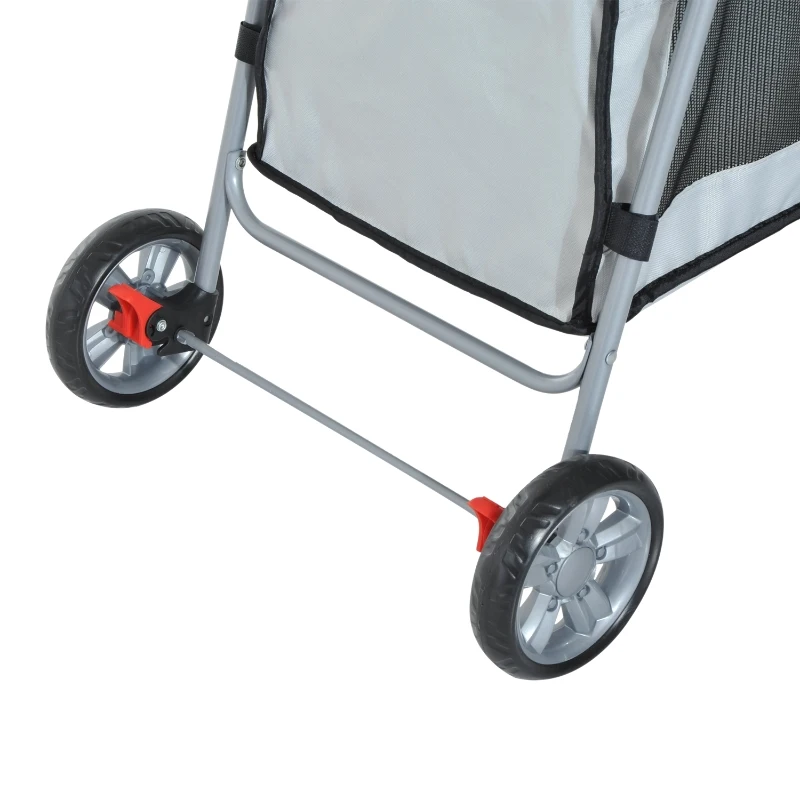 PawHut WÓZEK SPACEROWY DLA PSA szary