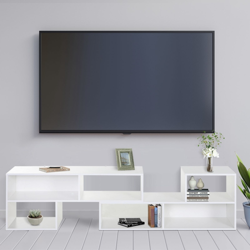 HOMCOM® REGAŁ NA KSIĄŻKI STOJĄCY NA AKTA 2-CZĘŚCIOWY DO BIURA MDF biały 120 x 35 x 50 cm