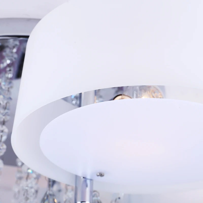 HOMCOM® LAMPA SUFITOWA ŻYRANDOL kryształowy 5xE27 OPRAWA 40W biała