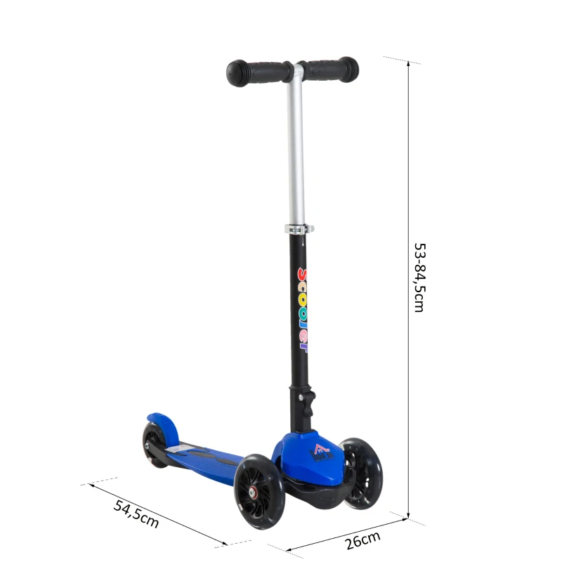 HOMCOM® HULAJNOGA SKUTER DLA DZIECI 3 KOŁA niebieska
