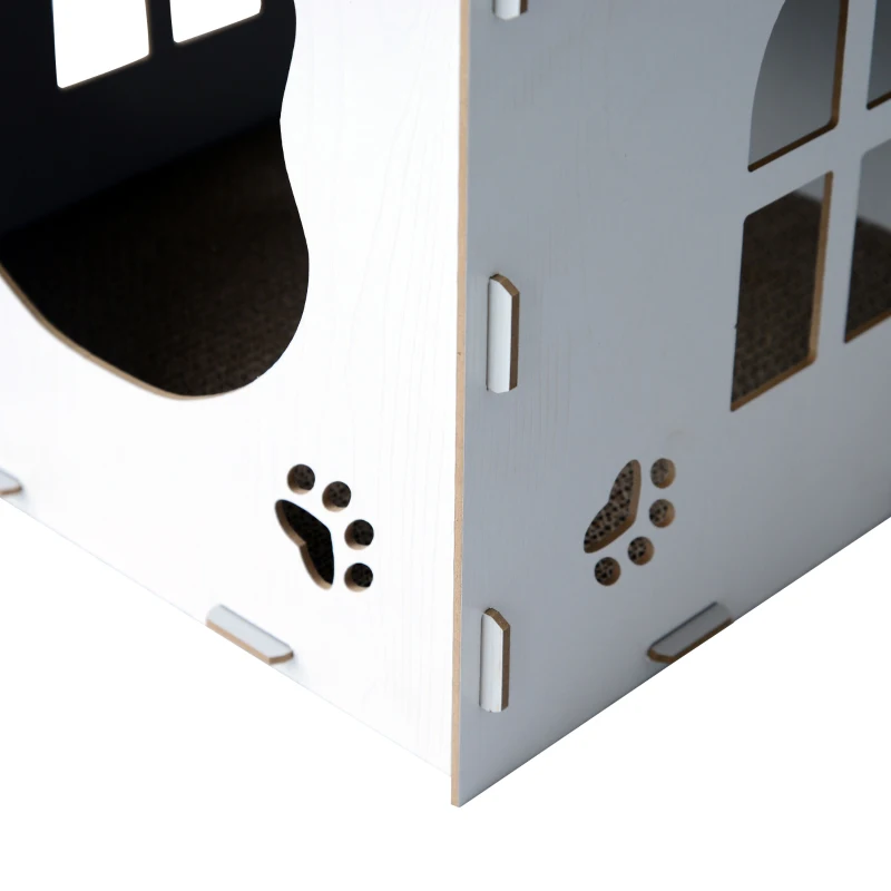 PawHut® DOMEK DLA KOTA SCHOWEK TABORET KOSTKA DO SIEDZENIA biały