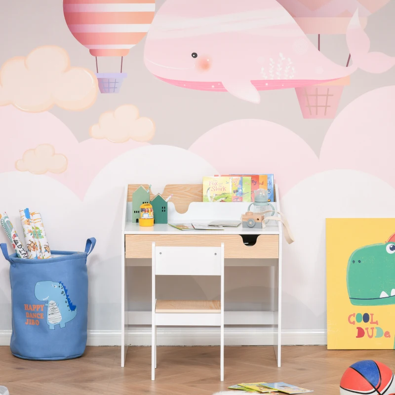 2-częściowy zestaw dla dzieci ze stolikiem krzesło na 6–10 lat MDF 70x50x75 cm