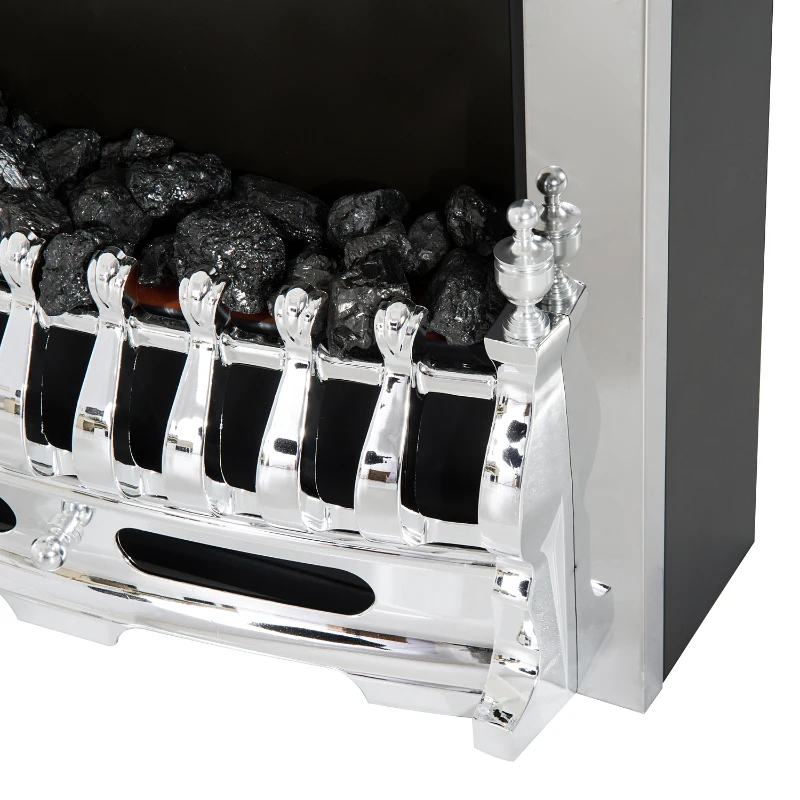 HOMCOM KOMINEK ELEKTRYCZNY 1000/2000 W srebrny