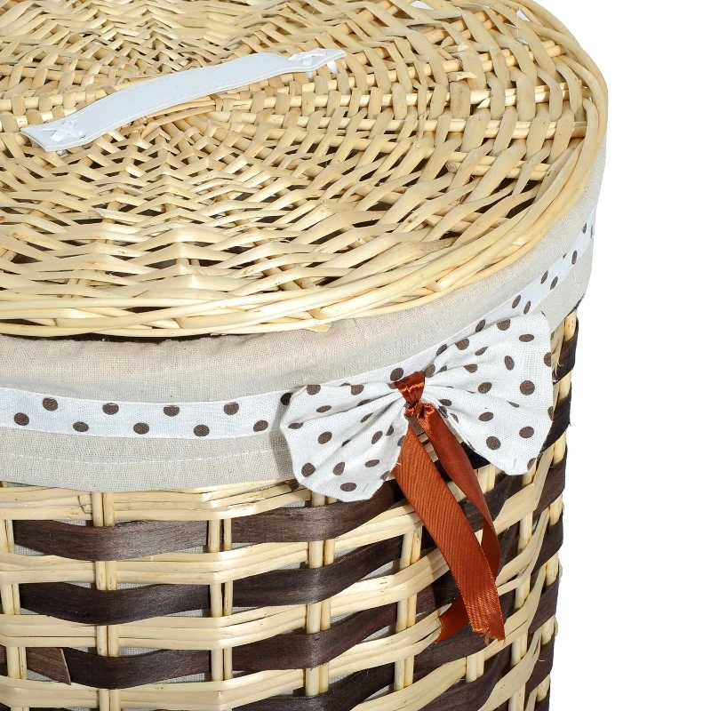 HOMCOM KOSZE WIKLINOWE ZESTAW 3 SZT. POKRYWA