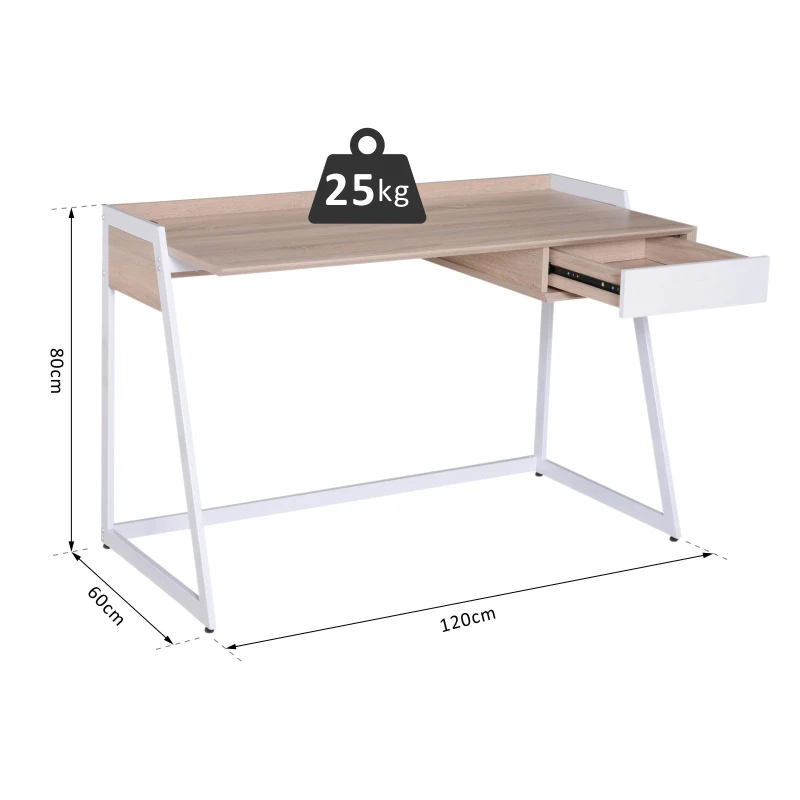 HOMCOM® STOLIK KOMPUTEROWY BIURKO Z SZUFLADĄ