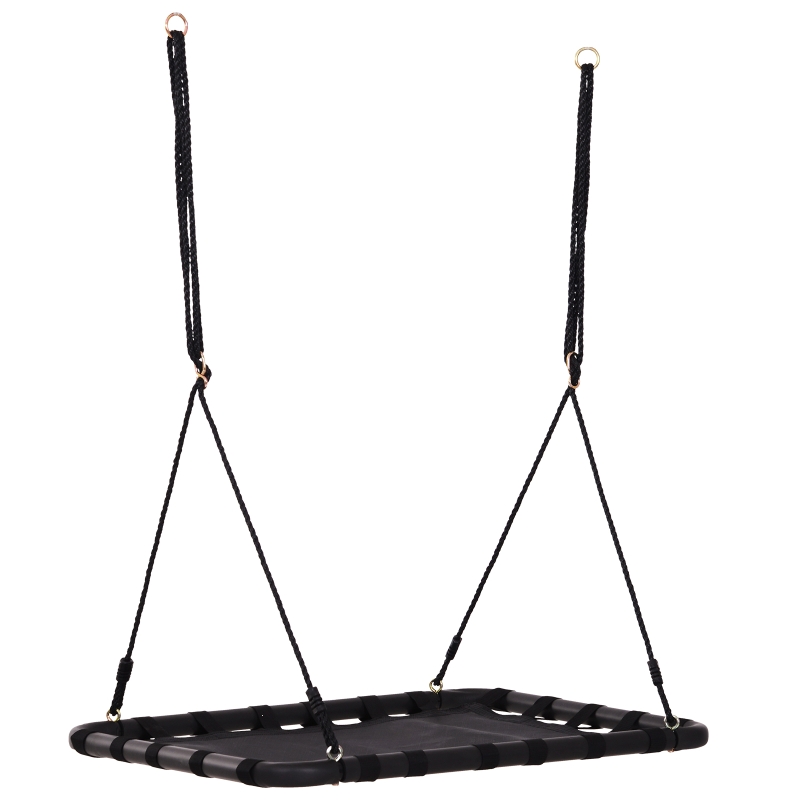 HOMCOM® HUŚTAWKA OGRODOWA DLA DZIECI GNIAZDO DO 100 KG czarna 100 x 76 x 4 cm