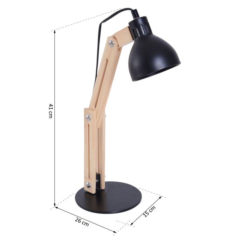 HOMCOM® LAMPKA STOŁOWA NA BIURKO REGULOWANA LAMPKA DO CZYTANIA