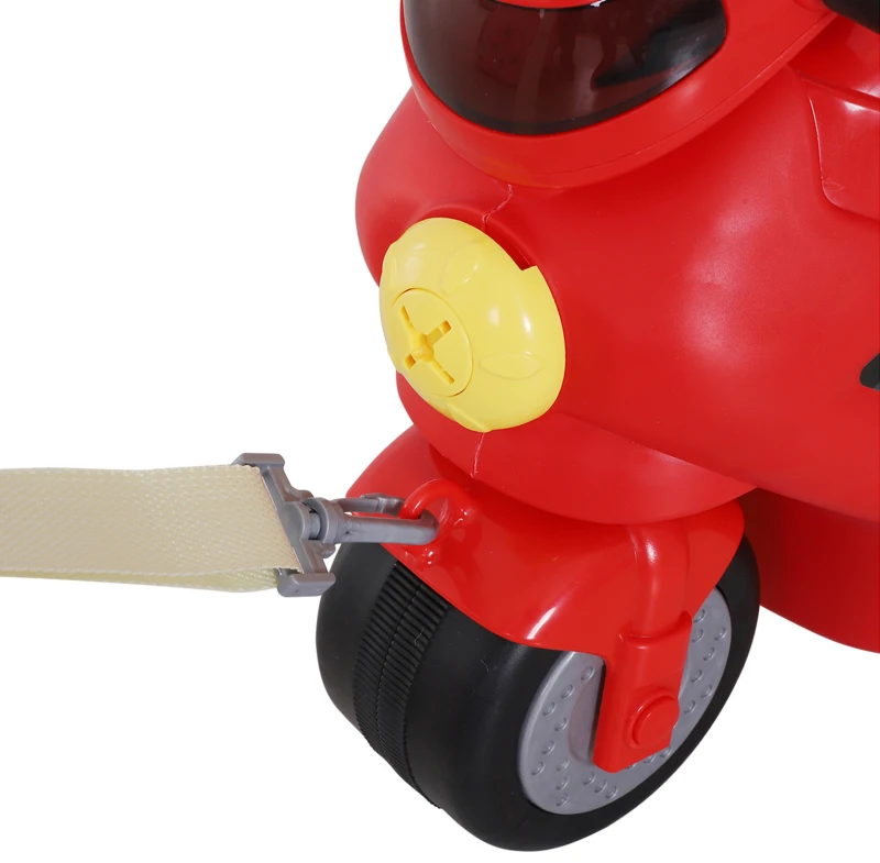 HOMCOM® MOTOREK WALIZKA DLA DZIECI Z PASKIEM DO NOSZENIA CZTERY W JEDNYM PP czerwony 52 x 25 x 34 cm