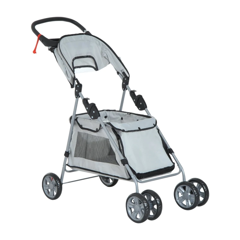 PawHut WÓZEK SPACEROWY DLA PSA szary