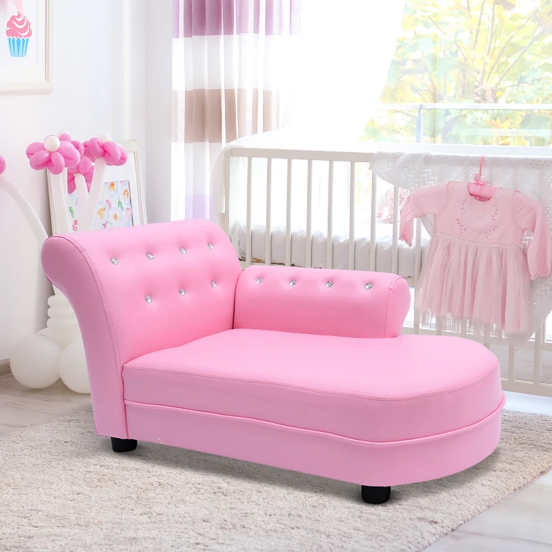 HOMCOM SOFA DZIECIĘCA KANAPA RÓŻOWA